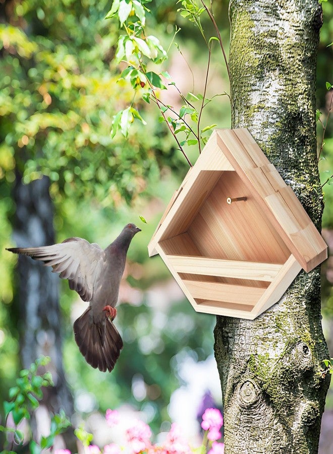 DoubleFill 1 Pcs Cedar Dove Nesting Box Dove House Nest for Bird Pigeon Outside Doves Nesting and Roosting Platform Garden Decoration (Novelty) - Image 4